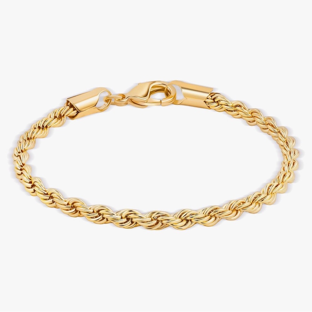 NEW 18K Gold Plated Rope Chain Bracelet